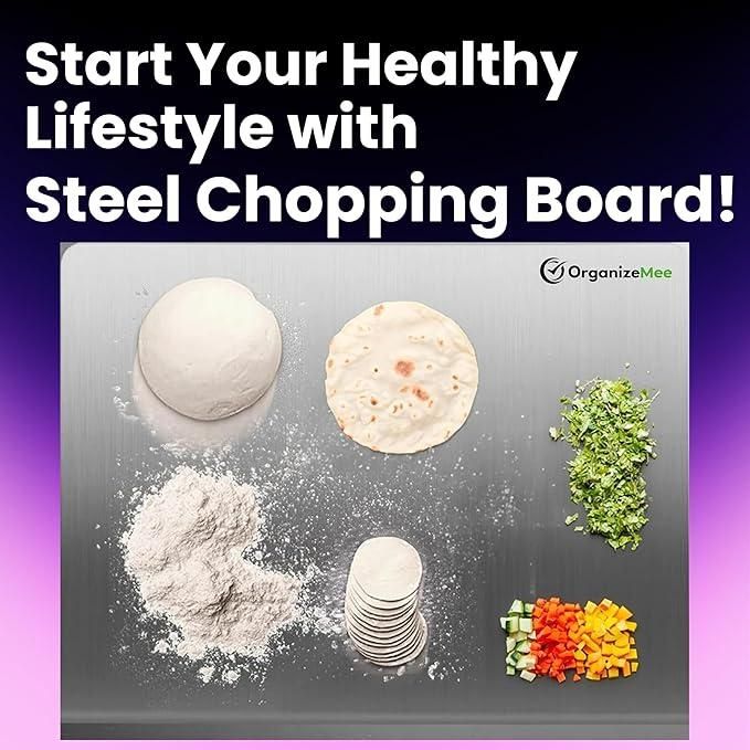 All-in-One Stainless Steel Chopping Board (35x31cm)