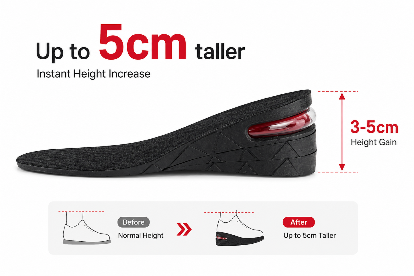 HEIGHT INCREASE INSOLES (Pack of 2)