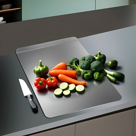 All-in-One Stainless Steel Chopping Board (35x31cm)